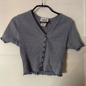 Vintage 90s Blue Button-Up Women's Top